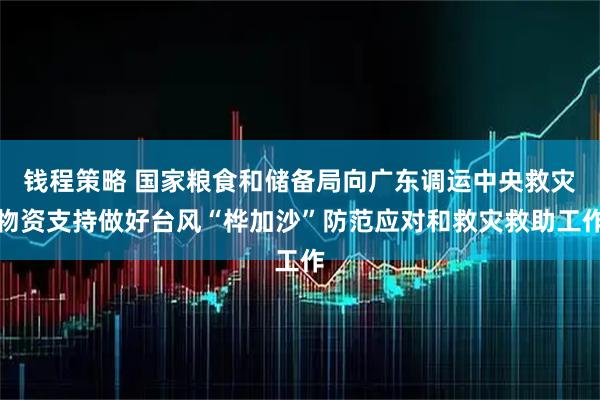 钱程策略 国家粮食和储备局向广东调运中央救灾物资支持做好台风“桦加沙”防范应对和救灾救助工作